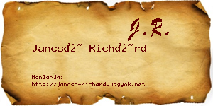 Jancsó Richárd névjegykártya